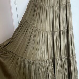 Elegant Olive Green Tiered Skirt